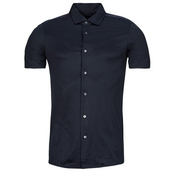 Vêtements Homme Chemises manches courtes Emporio Armani logo-embroidred CAMICIA 8N1CG0 Marine
