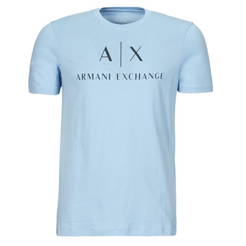 Vêtements Homme T-shirts manches courtes Armani Camouflage-Print Exchange 8NZTCJ Bleu Ciel