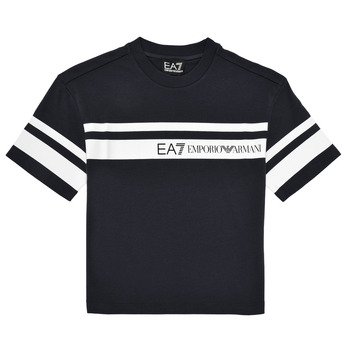 Vêtements Garçon T-shirts manches courtes Emporio Armani pattern EA7 TSHIRT 3DBT58 Noir / Blanc