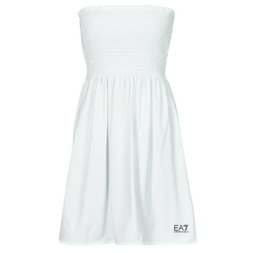 Vêtements Femme Robes courtes Ea7 Emporio gennemg Armani logo-embossed baseball capA7 ROBE SMOCK Blanc