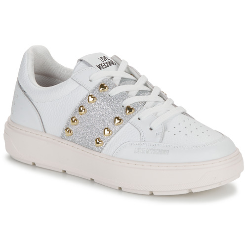 Chaussures Femme Baskets basses Love Moschino BOLD LOVE Blanc / Argent
