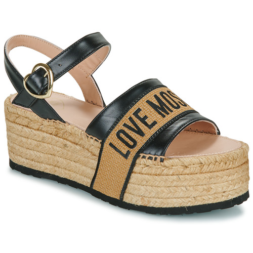 Chaussures Femme Petit : 1 à 2cm Love Moschino SANDAL JA16296I0I Noir / Beige