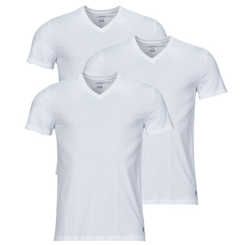 Vêtements Homme T-shirts manches courtes brown dip-dye shirt S / S V-NECK-3 PACK-V-NECK UNDERSHIRT Blanc / Blanc  / Blanc