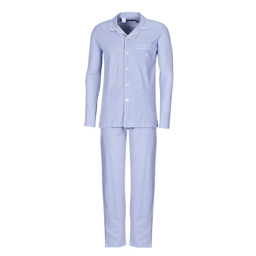 Vêtements Homme Pyjamas / Chemises de nuit Besaces / Sacs bandoulière L / S PJ SET-SLEEP-SET Bleu Ciel