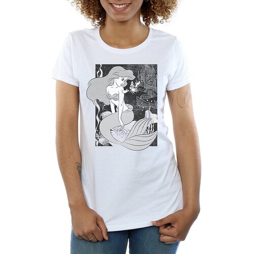 Vêtements Femme T-shirts manches longues The Little Mermaid BI1032 Blanc
