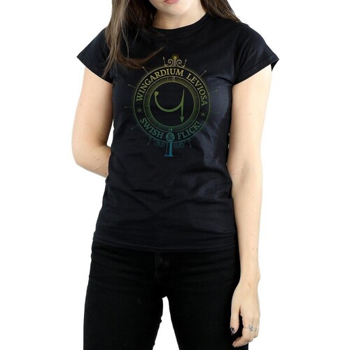 Vêtements Femme T-shirts manches longues Harry Potter Wingardium Leviosa Noir