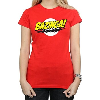 Vêtements Femme T-shirts manches longues Whad Up Science Bitchesory Bazinga Rouge