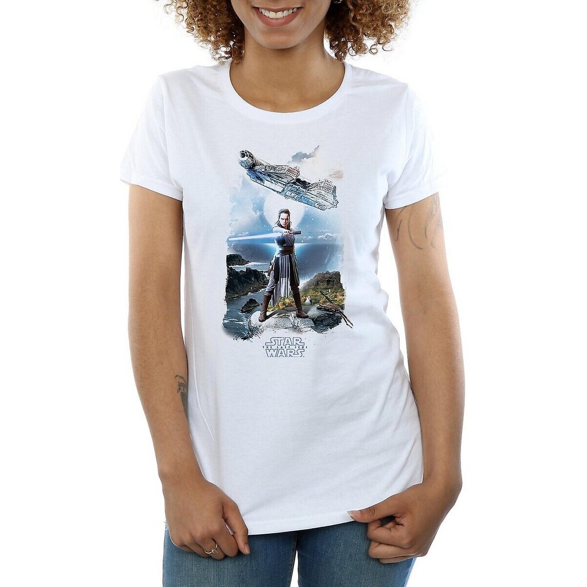 Vêtements Femme T-shirts manches longues Star Wars: The Last Jedi BI1281 Blanc
