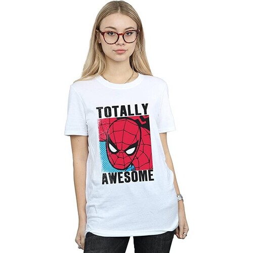 Vêtements Femme T-shirts manches longues Marvel Totally Awesome Blanc