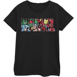 Vêtements Femme T-shirts manches longues Marvel BI1346 Noir