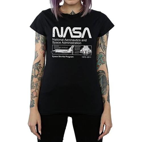 Vêtements Femme T-shirts manches longues Nasa Classic Space Shuttle Noir