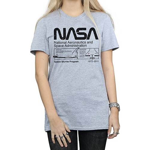 Vêtements Femme T-shirts Basic manches longues Nasa Crew Clothing Company Pink Floral Print A-Line Dress to your favourites Gris