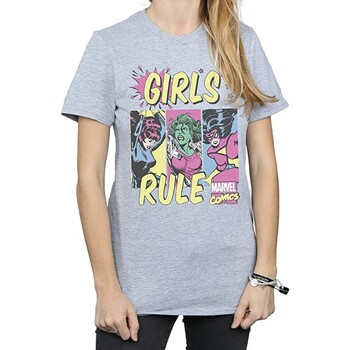 Vêtements Femme T-shirts manches longues Marvel Girls Rule Gris