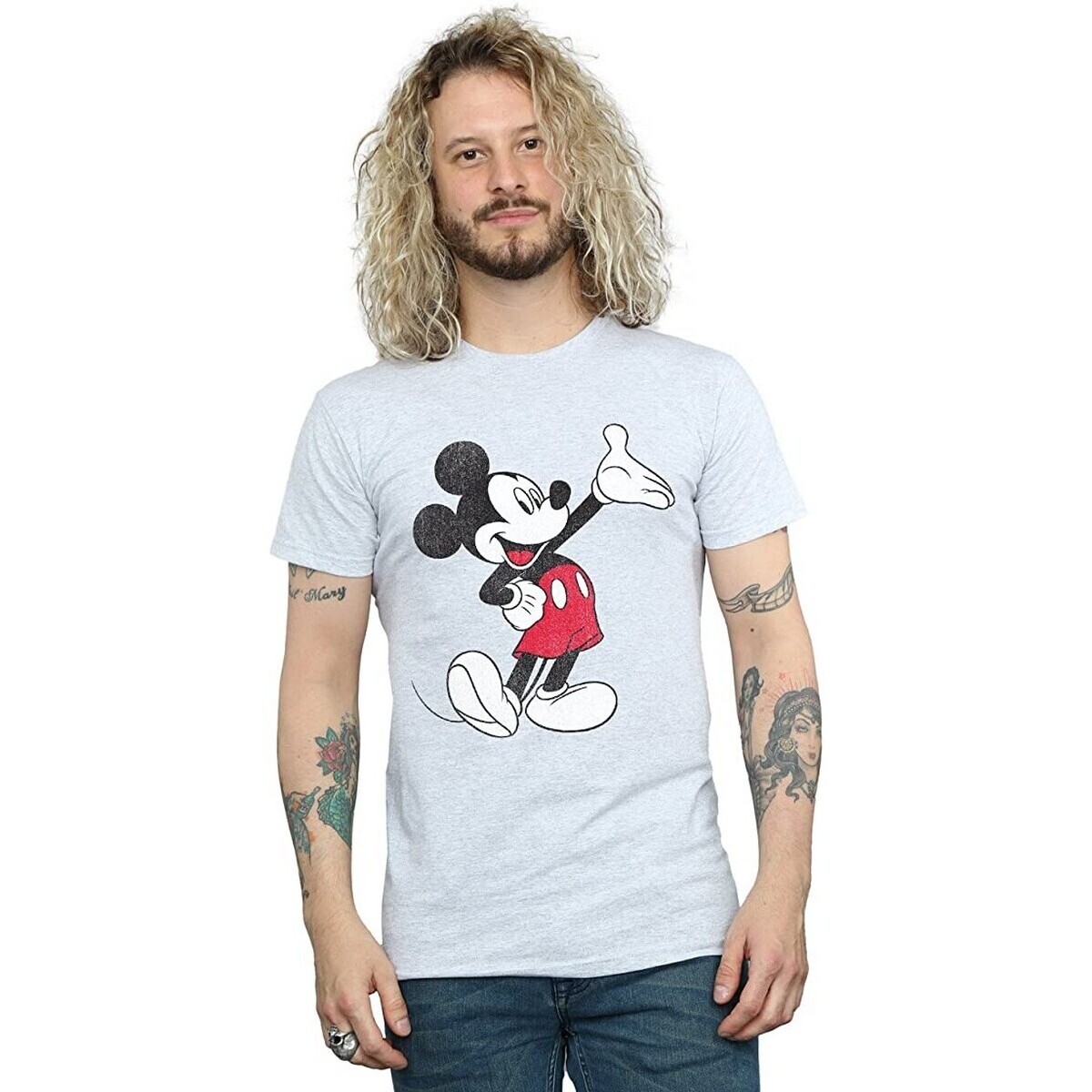 Vêtements Homme T-shirts manches longues Disney Traditional Wave Gris