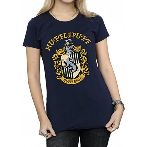 Vêtements Femme Weekend Offender iridium polo shirt with plaid shoulder in navy Harry Potter BI1471 Bleu