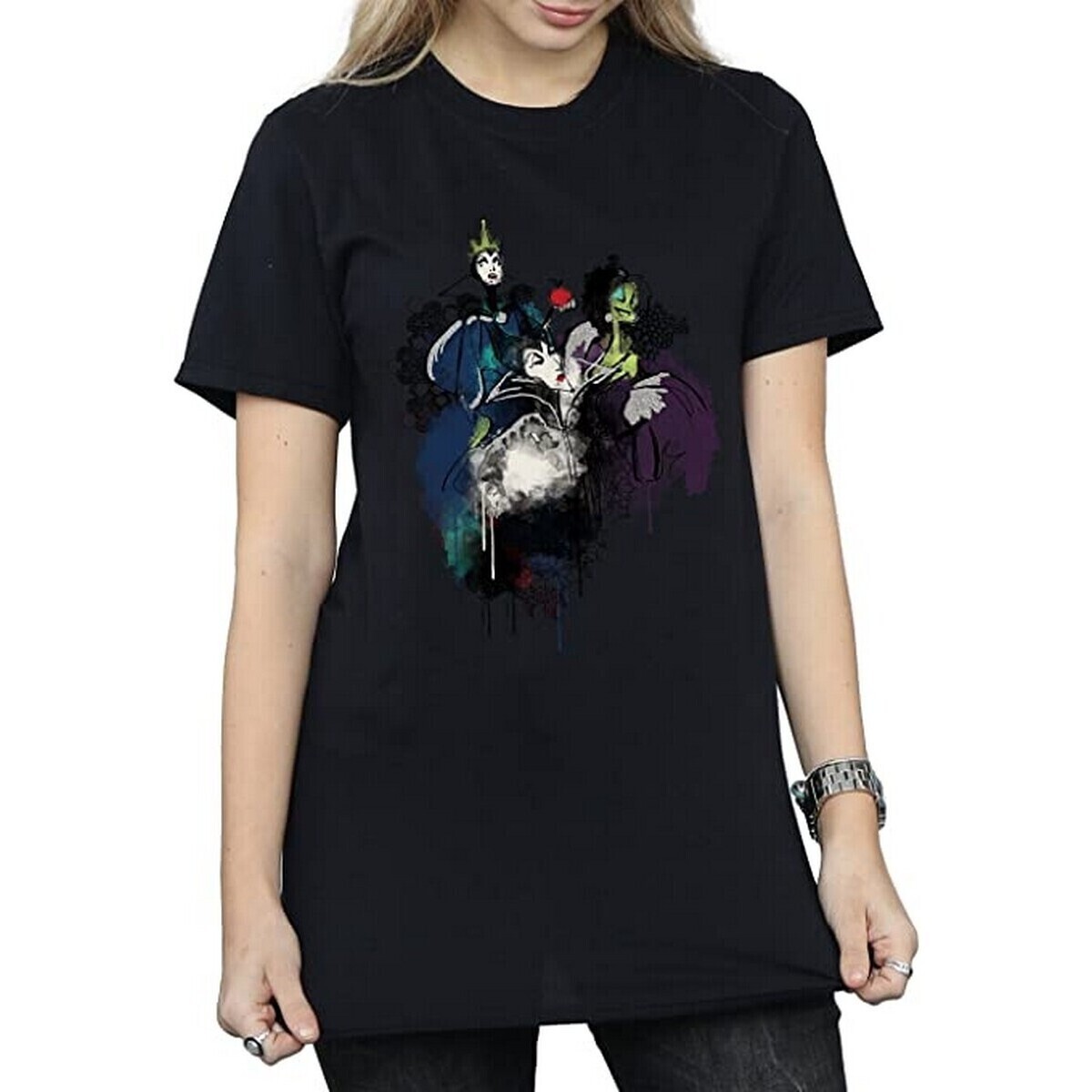 Vêtements Femme T-shirts manches longues Disney BI1477 Noir