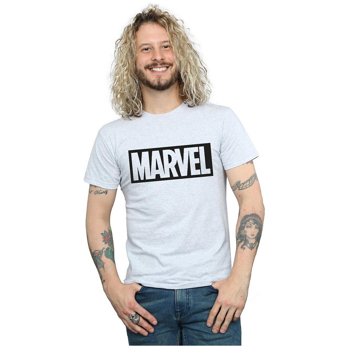 Vêtements Homme T-shirts manches longues Marvel BI1487 Gris