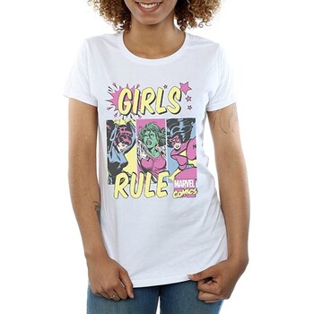 Vêtements Fille T-shirts manches longues Marvel Girls Rule Blanc