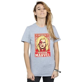 Vêtements Femme T-shirts manches longues Captain Marvel Ornament Gris