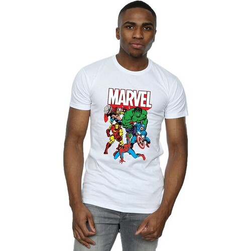 Vêtements Homme T-shirts manches longues Marvel Hero Group Blanc