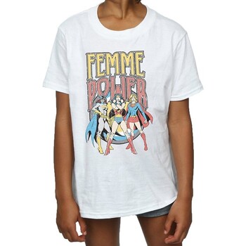 Vêtements Fille T-shirts manches longues Dc Comics Femme Power Blanc