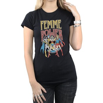 Vêtements Femme T-shirts manches longues Dc Comics Femme Power Noir