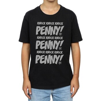 Vêtements Garçon T-shirts manches courtes The Big Bang Theory Knock Knock Penny Noir