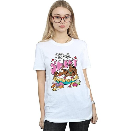 Vêtements Femme T-shirts manches longues Scooby Doo Life Is Sweet Blanc