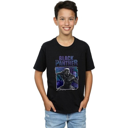 Vêtements Garçon T-shirts manches courtes Black Panther Tech Badge Noir