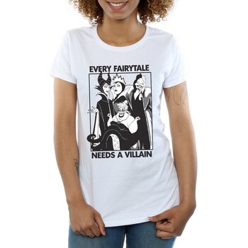 Vêtements Fille T-shirts manches longues Disney Every Fairy Tale Needs A Villain Blanc