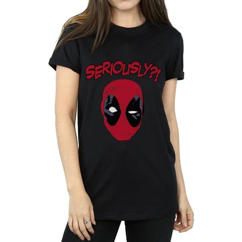 Vêtements Femme T-shirts manches longues Deadpool Seriously Noir