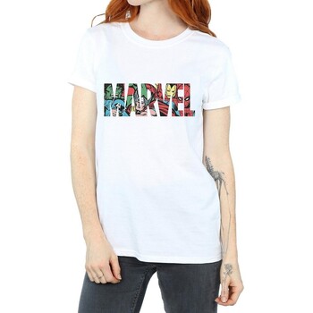 Vêtements Femme T-shirts manches longues Marvel BI1677 Blanc