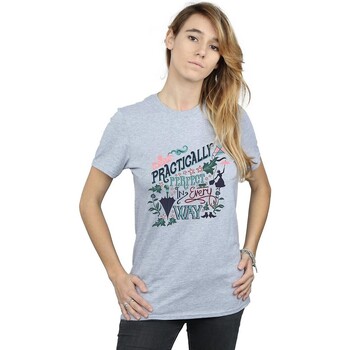 Vêtements Femme T-shirts manches longues Mary Poppins Practically Perfect In Every Way Gris