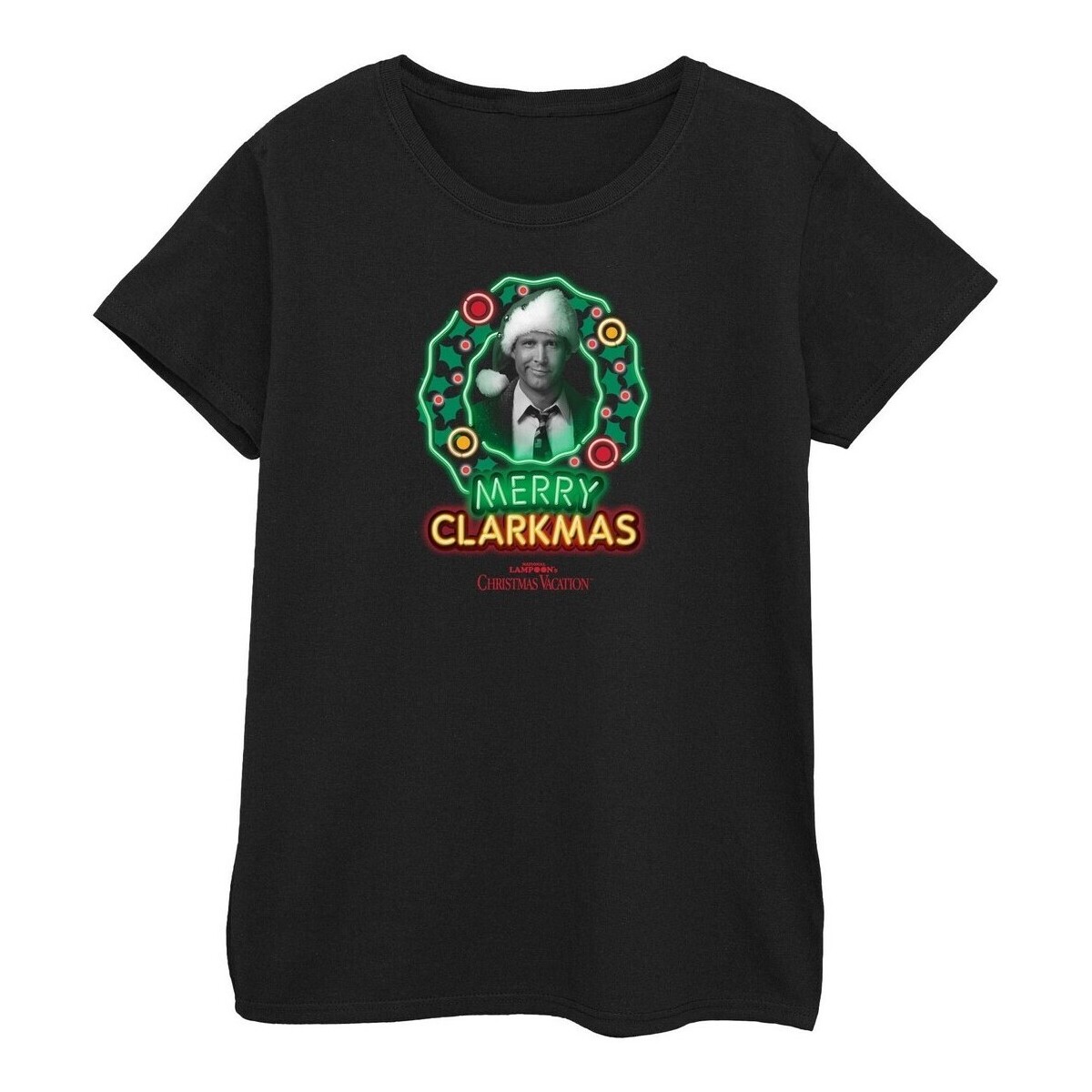 Vêtements Femme T-shirts manches longues National Lampoon´s Christmas Va Greyscale Clarkmas Noir