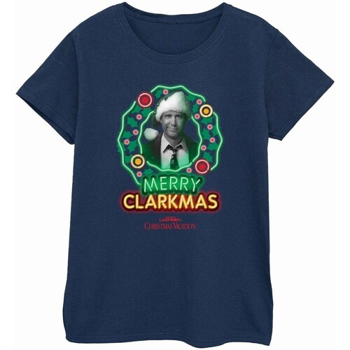Vêtements Femme T-shirts manches longues National Lampoon´s Christmas Va Greyscale Clarkmas Bleu
