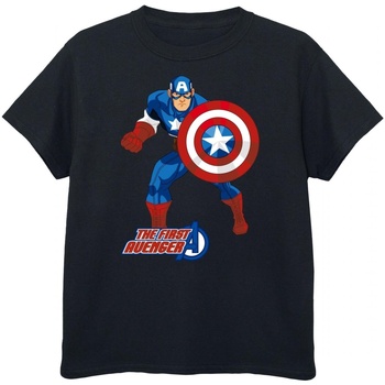 Vêtements Garçon T-shirts manches courtes Captain America Walk & Fly Noir