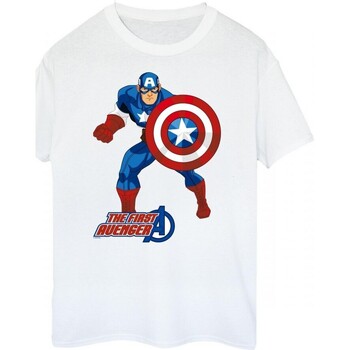 Vêtements Femme T-shirts manches longues Captain America The First Avenger Blanc