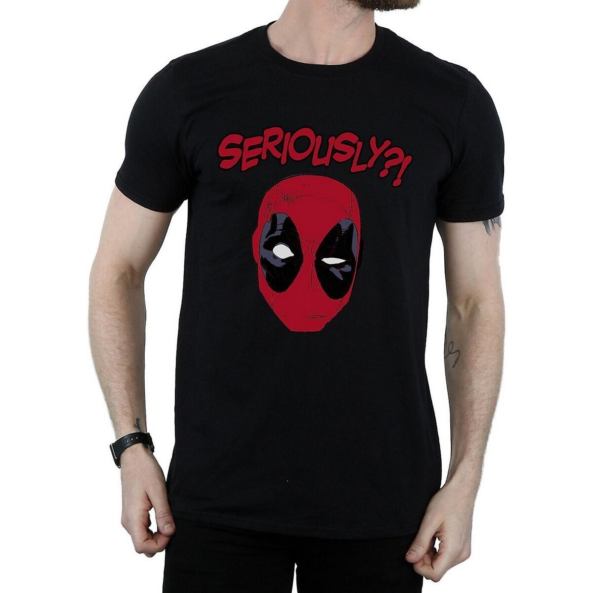 Vêtements T-shirts manches longues Deadpool Seriously Noir