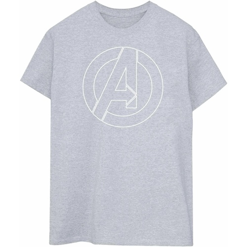 Vêtements Shark embroidered short sleeved T-shirt Avengers BI398 Gris