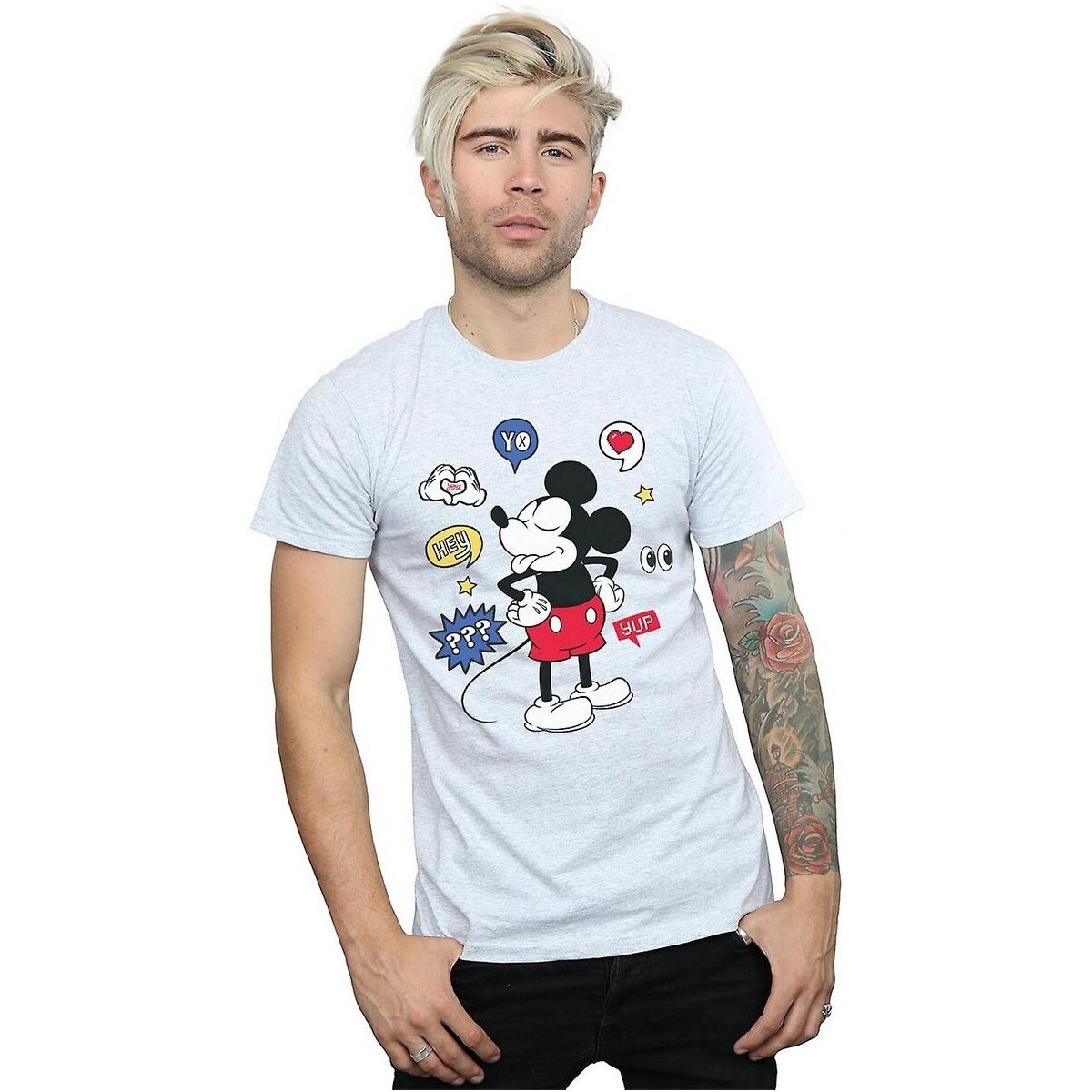 Vêtements Homme T-shirts manches longues Disney BI402 Blanc