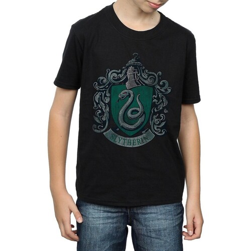 Vêtements Garçon T-shirts manches courtes Harry Potter Slytherin Noir
