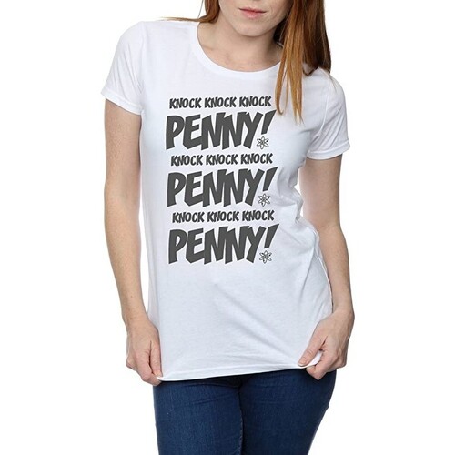 Vêtements Femme T-shirts manches longues The Big Bang Theory Knock Knock Penny Blanc
