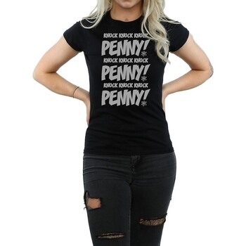 Vêtements Femme T-shirts manches longues The Big Bang Theory Knock Knock Penny Noir