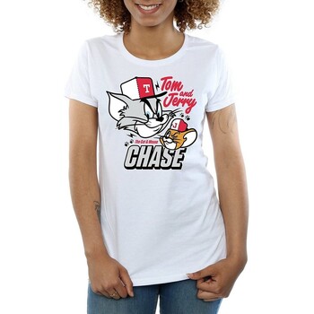 Vêtements Femme T-shirts manches longues Dessins Animés Cat & Mouse Chase Blanc
