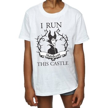 Vêtements Fille T-shirts manches longues Maleficent I Run This Castle Blanc