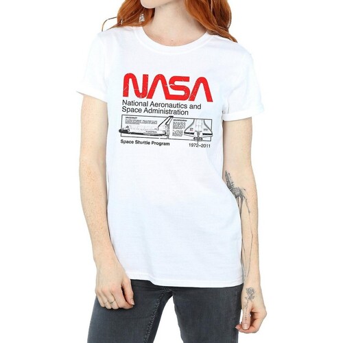 Vêtements Femme T-shirts manches longues Nasa Space Shuttle Blanc