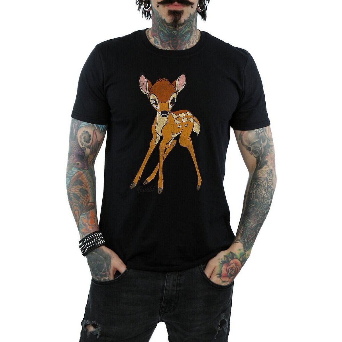 Vêtements Homme T-shirts manches longues Bambi  Noir