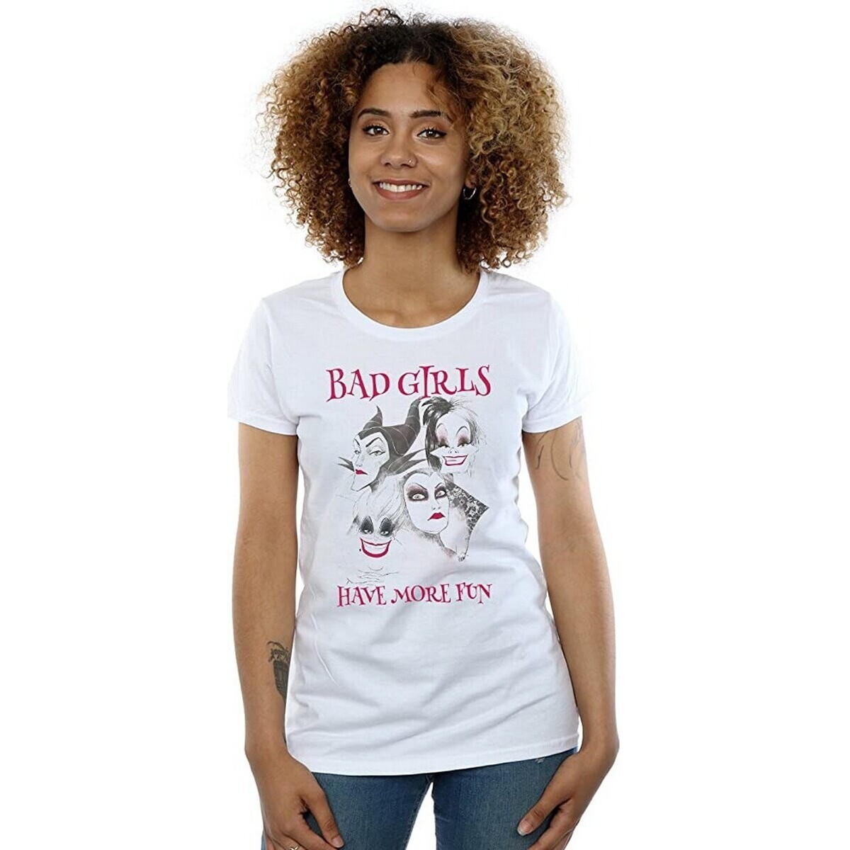 Vêtements Femme T-shirts manches longues Disney Bad Girls Have More Fun Blanc