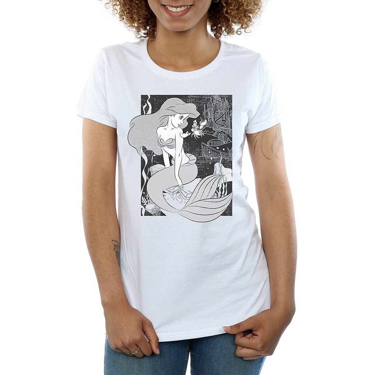 Vêtements Femme T-shirts manches longues The Little Mermaid BI959 Blanc