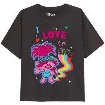 Vêtements Fille T-shirts manches longues Trolls I Love To Sing Multicolore